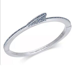 Kate Spade California Dreaming Pave Silver & Blue Ocean Wave Hinged Bracelet